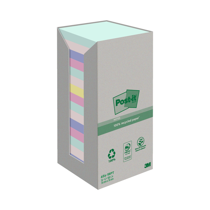 Memoblok 3m post-it 654 kringloop natuur tint - 0