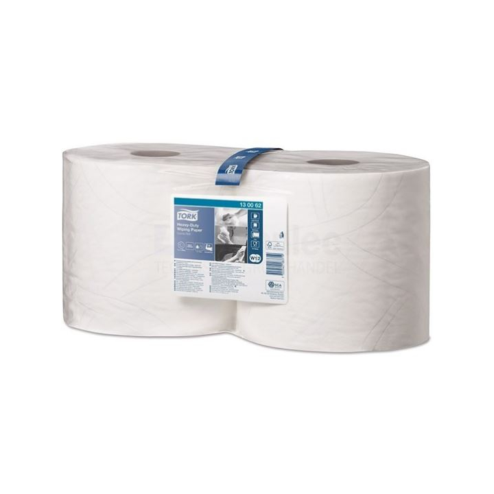 Tork Heavy-Duty | Industrierol Poetspapier | 170 Meter | 2-Laags | W1/W2 | Wit | 130062 (2 stuks) - 0