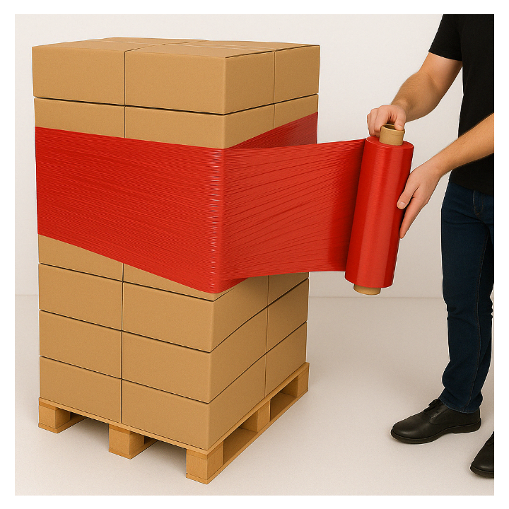 Wikkelfolie, rood, 50cm x 300m, T20, handrol - 1