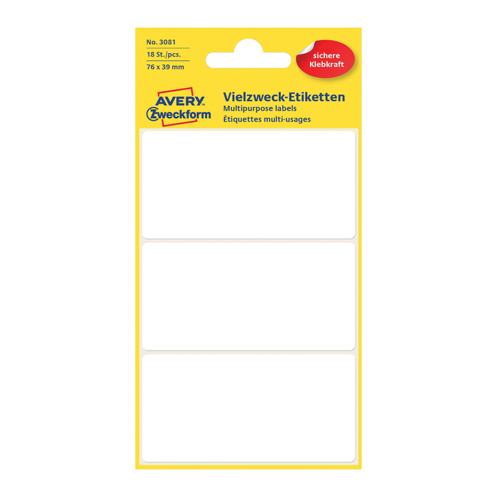Etiket avery zweck 3081 76x39mm 18st - 0