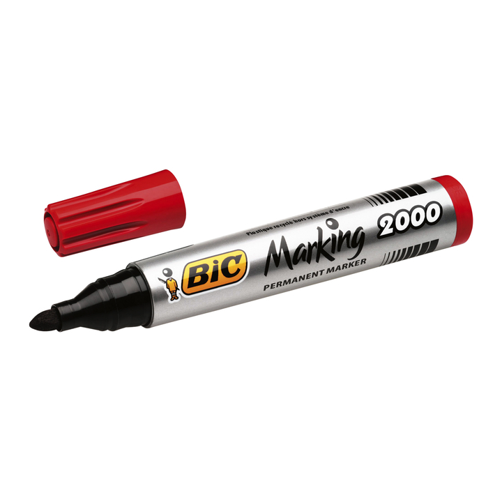 Viltstift bic 2000 perm rond 2.5mm rood - 0