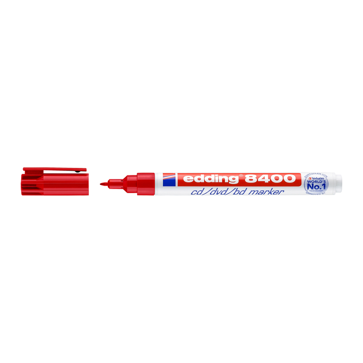 Viltstift edding 8400 cd rom rond 0.5-1mm rood - 0