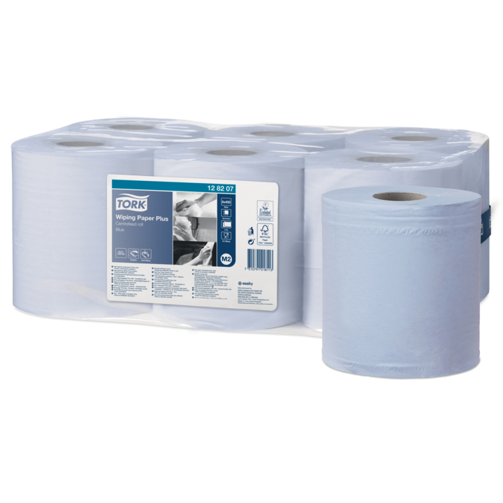 Tork Advanced | Midi Poetsrol | 157,5 Meter | 2-Laags | Recycled | M2 | Blauw | 128207 (6 stuks) - 0
