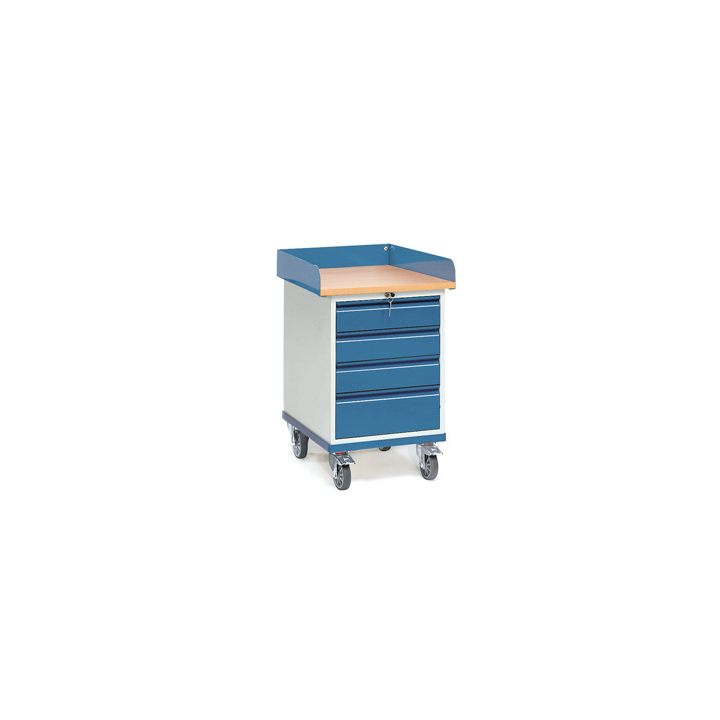 Verrijdbare ladekast met werkblad, 650x550mm - 0
