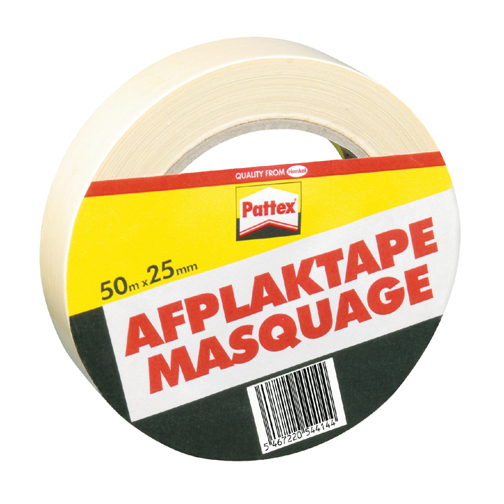 Afplaktape pattex 50mx25mm creme - 0