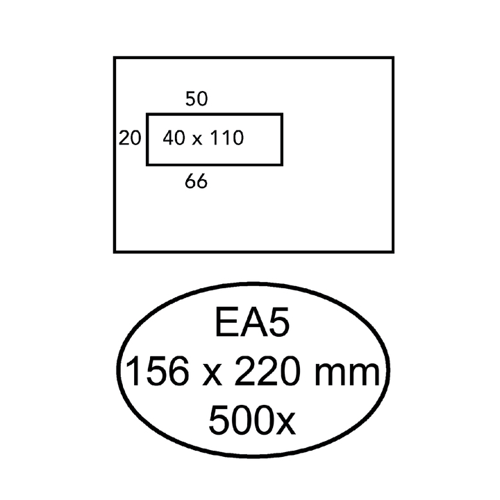 Envelop hermes venster ea5 vl 4x11 zk 80gr 500st - 0