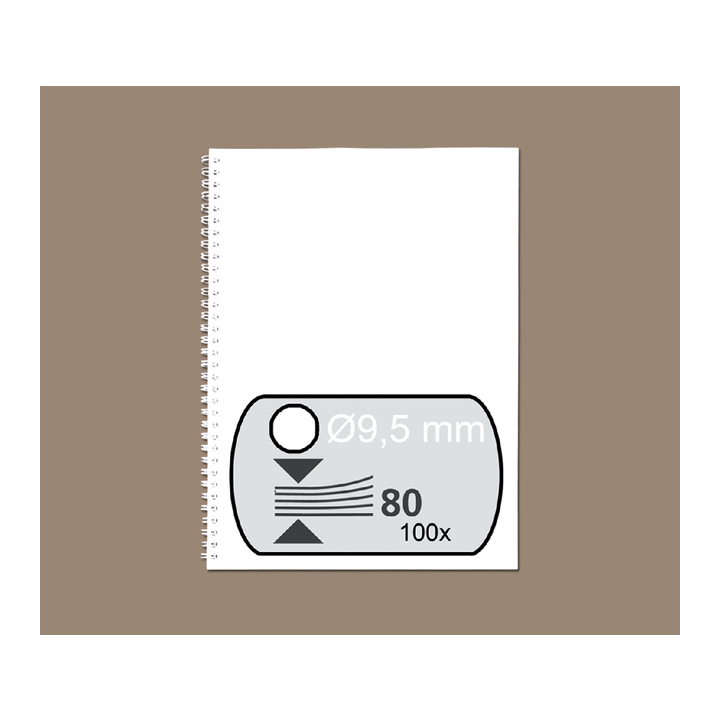 Draadrug gbc 9.5mm 34r wit - 0