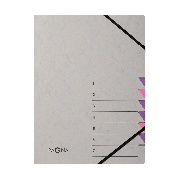 Sorteermap pagna easy 7tab a4 pp grijs/lila(p4430710) - 0