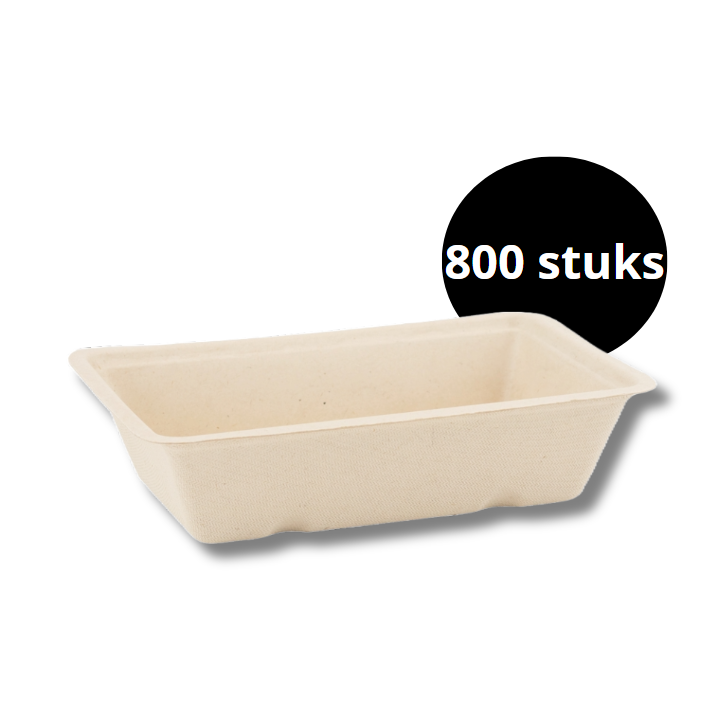 Snackbakje, suikerriet, A9, 145x97x36mm (800 stuks) - 0