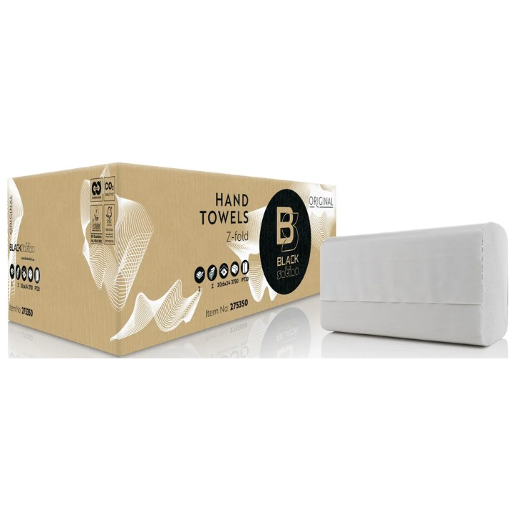 BlackSatino Original | Interfold Papieren Handdoekjes | 24x20,6cm | 2-Laags | PT20 | Wit | 275350 (3.750 stuks) - 0