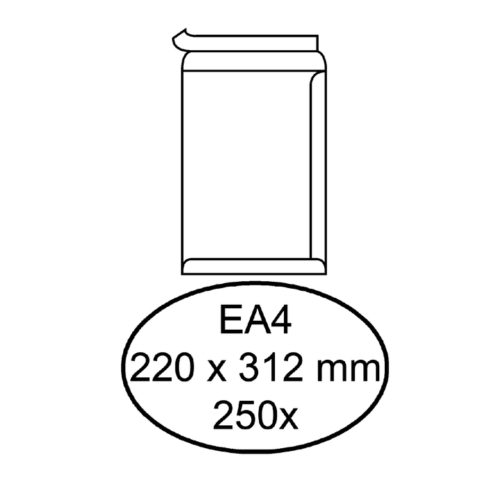 Envelop hermes akte ea4 220x312 zk 120gr 250st wit - 0