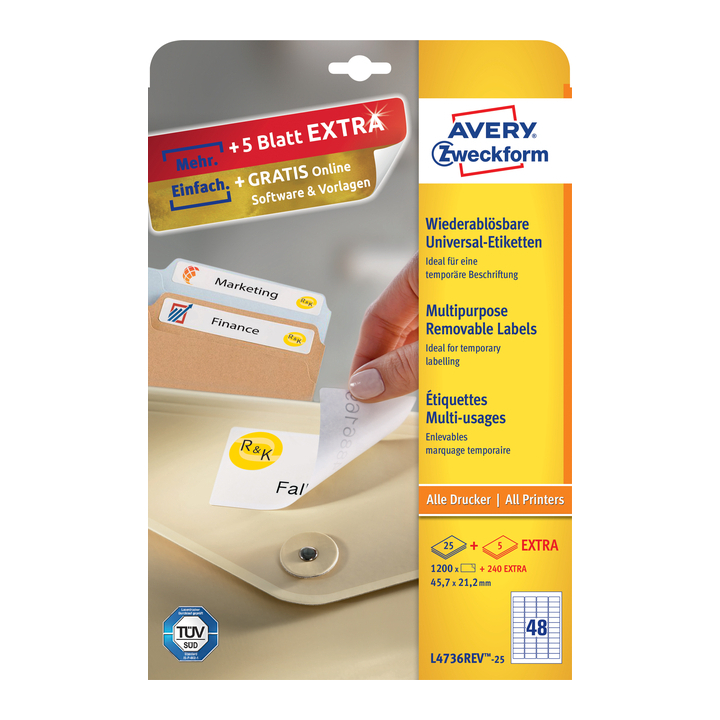 Etiket avery l4736rev-25 45.7x21.2mm 1200st - 0