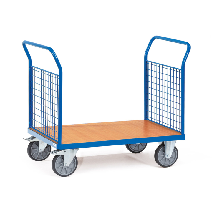 Dubbele kopwandwagen met gaas, 850x500mm Draagverm. 500kg - 0