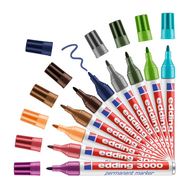 Viltstift edding 3000 perm rond 1.5-3mm grijs - 2