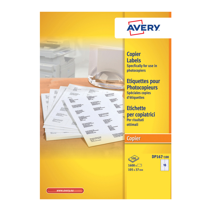 Etiket avery dp167-100 105x37mm 1600st - 0