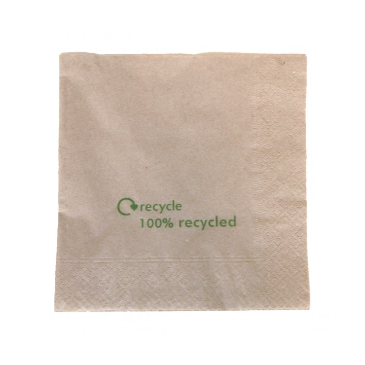 Servet, 33x33 cm, 2-laags, recycled ongebleekt (2000 stuks) - 0
