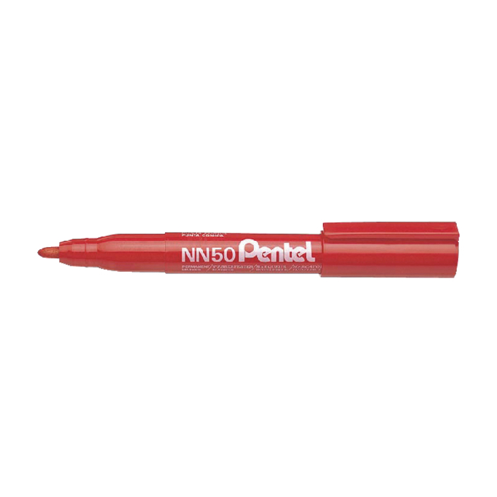 Viltstift pentel nn50 perm rond 1.5-3mm rood - 0