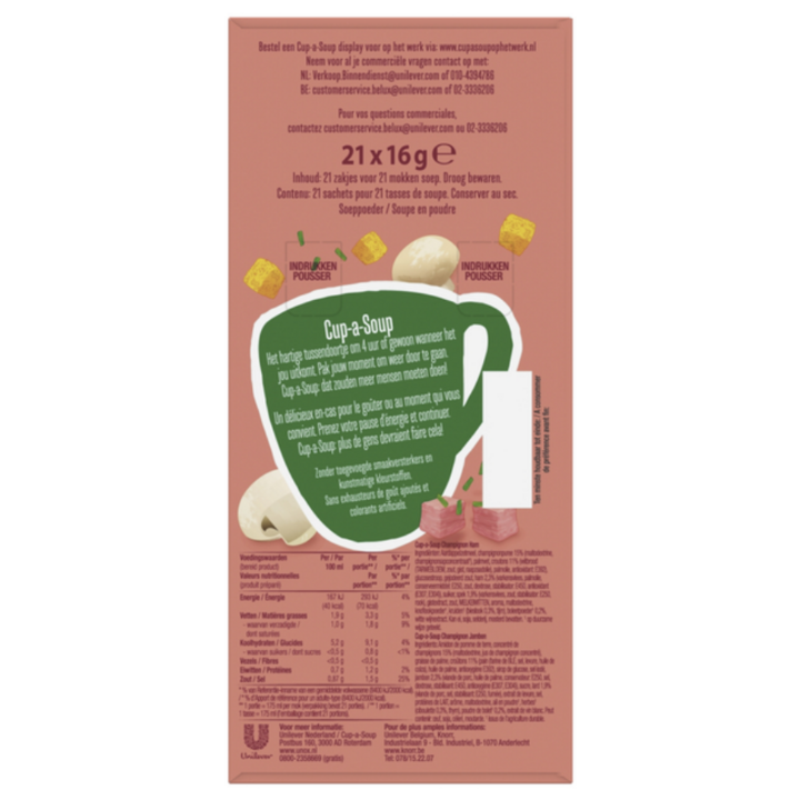 Cup-a-Soup, soep, 175ml, champignon ham (21 zakjes) - 1