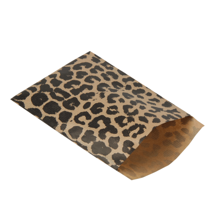 Geschenk zak, 17,5x21.5cm, leopard zwart (200 stuks) - 0