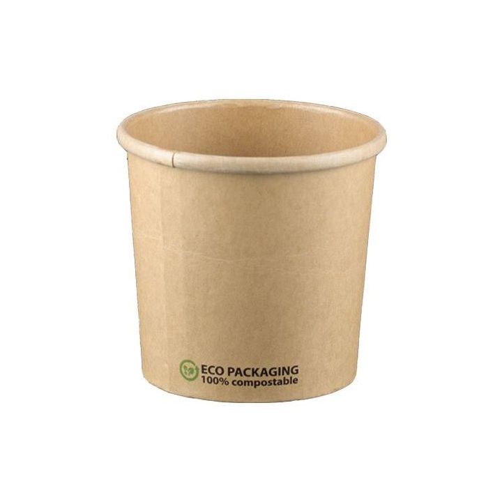 Soepbeker, 500ml/18oz, 101mm, karton, bruin (25 stuks) - 0