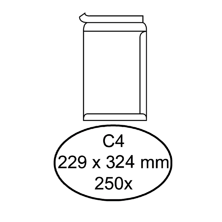 Envelop hermes akte c4 229x324 zk 120gr 250st wit - 0