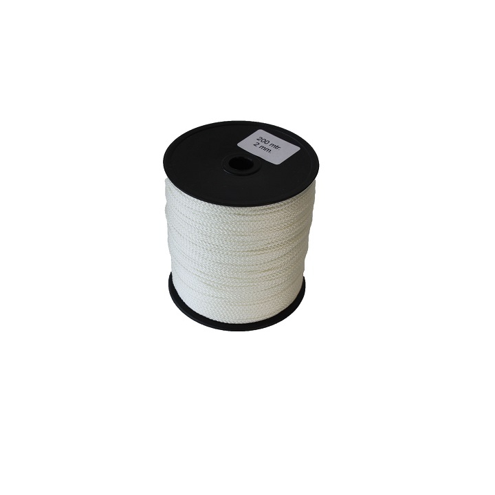 Nylonkoord, 2mm, wit, 200 meter - 0