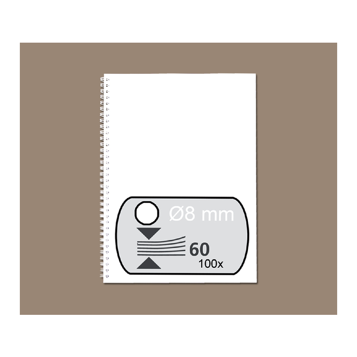 Draadrug gbc 8mm 34r wit - 0