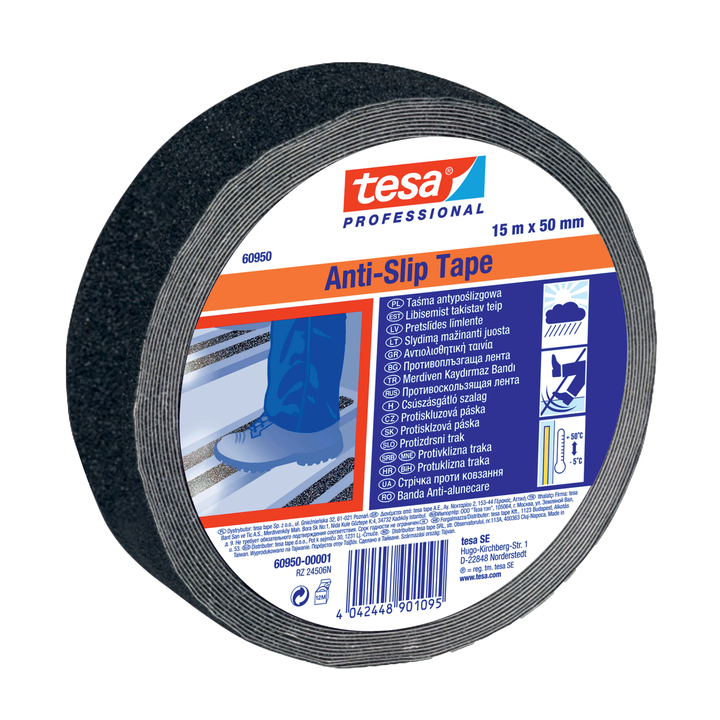 Antisliptape tesa 60950 15mmx50m zwart(60950-00001-00) - 0