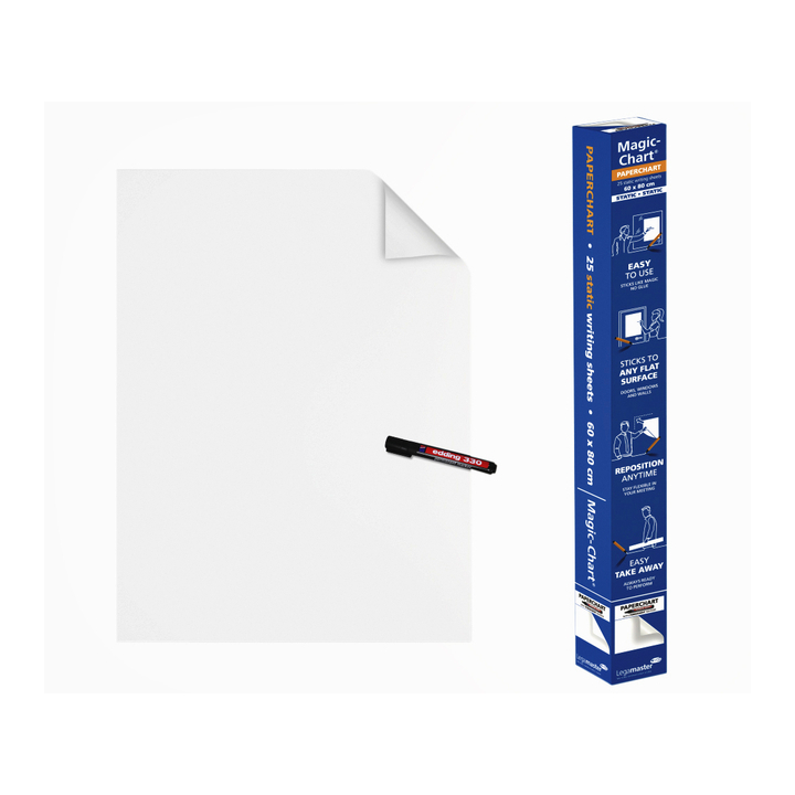 Magic-chart legamaster paperchart folie 60x80cm wit(7-159400 - 0