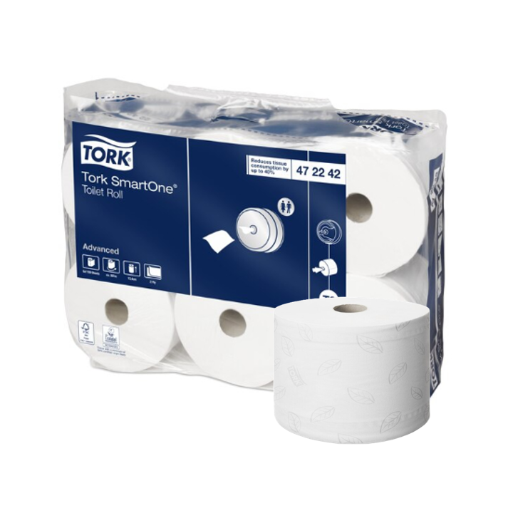 Tork SmartOne | Centerfeed Toiletpapier | 207 Meter | 2-Laags | T8 | Wit | 472242 (6 stuks) - 0