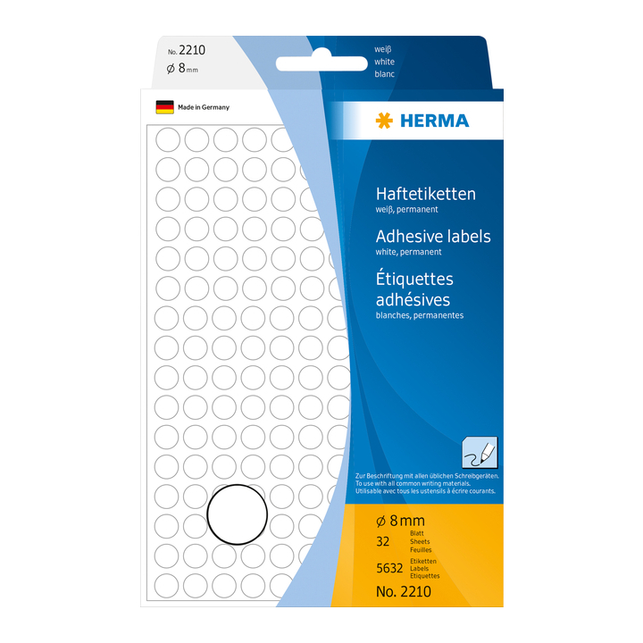 Etiket herma 2210 rond 8mm 5632st - 0