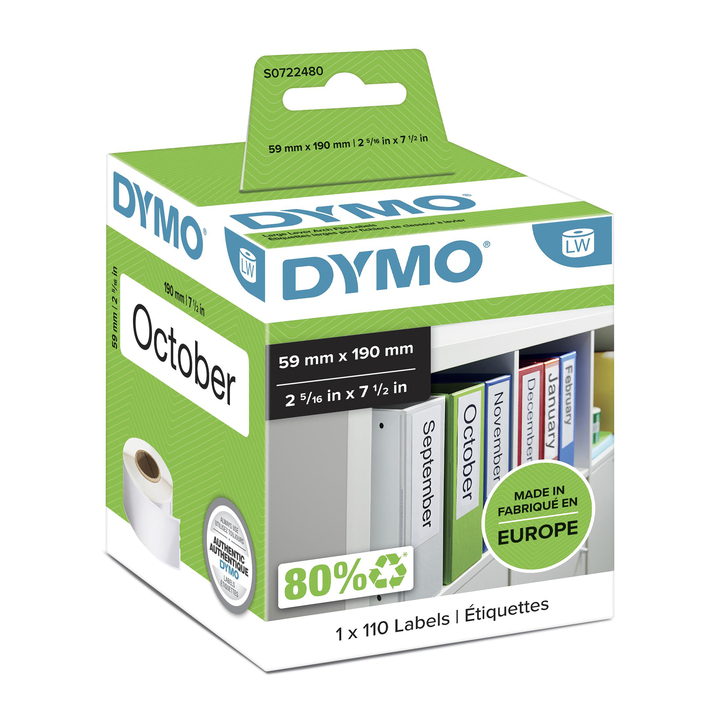 Etiket dymo 99019 labelprint ordner breed 59x190mm - 0