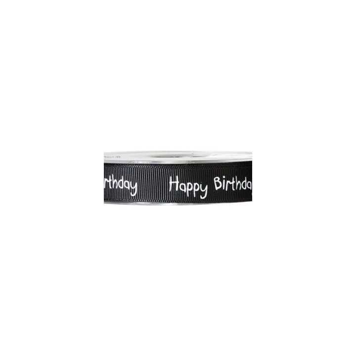 Riblint Happy Birthday grijs 16mmx20m rol - 0