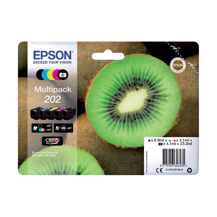 Inkcartridge epson 202 t02e74 zwart + 3 kl + fzw(2888127) - 0