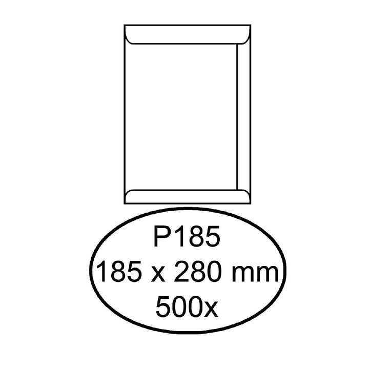 Envelop quantore akte p185 185x280 100gr wit - 0