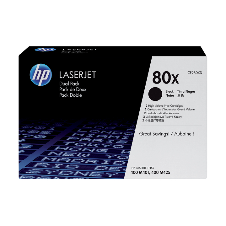 Tonercartridge hp cf280xd no 80x black hc duopack(cf280xd) - 0