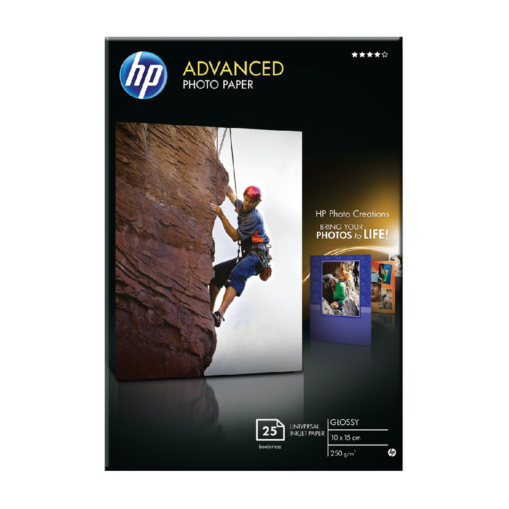 Inkjetpapier hp q8691a 10x15 250gr glans - 0