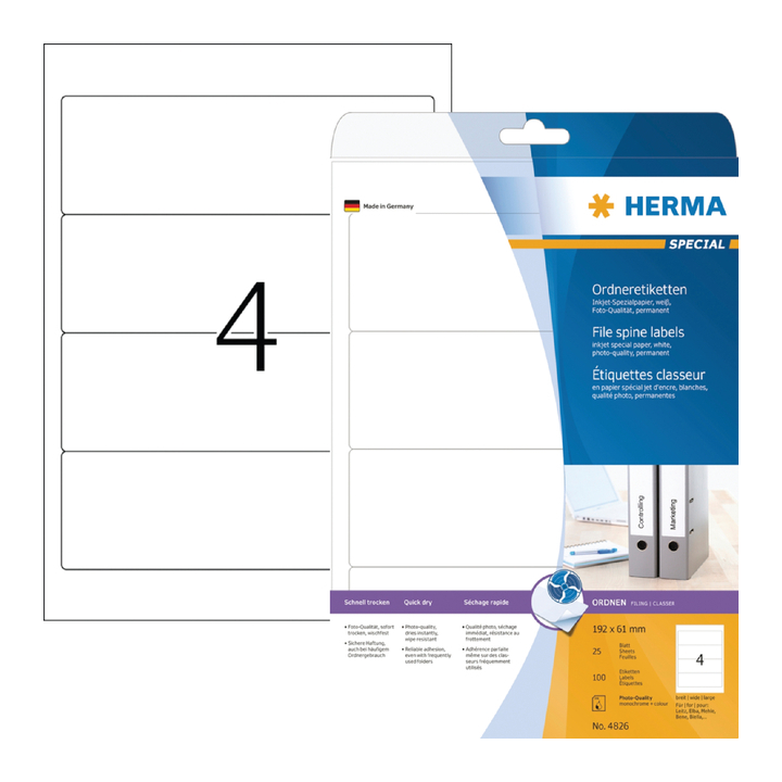 Rugetiket herma superprint 5095 192x61.mm 100st - 0