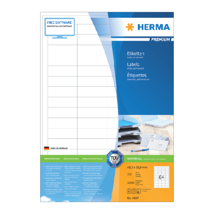 Etiket herma superprint 4607 48.3x16.9mm 12800st - 0