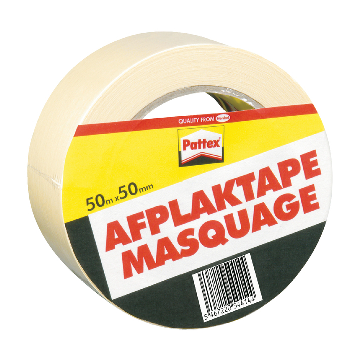 Afplaktape pattex 50mx50mm creme - 0