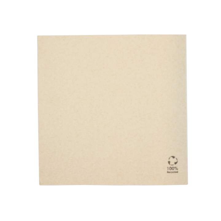 Servet, 33x33 cm, 1-laags, 1/4 vouw, ongebleekt (4500 stuks) - 0