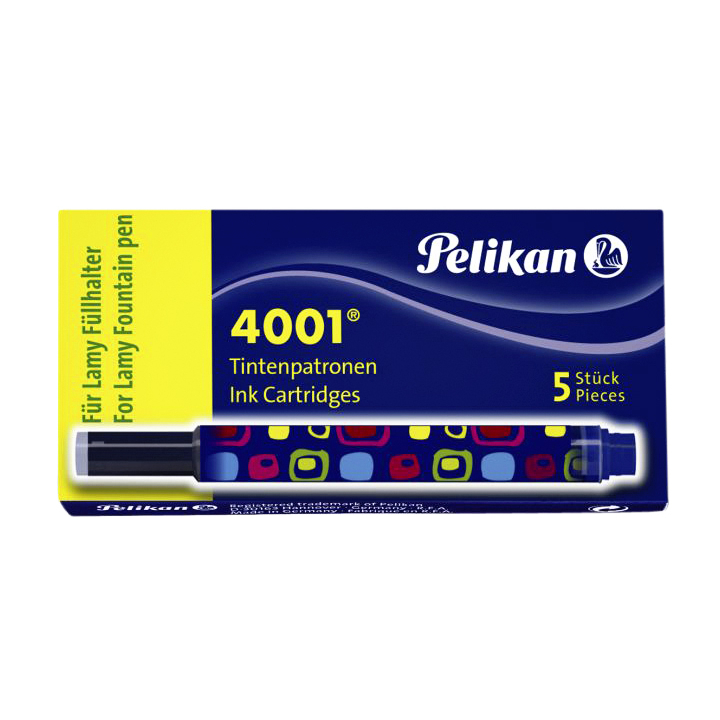 Inktpatroon pelikan 4001 tbv lamy vulpen blauw doosje/5st - 0