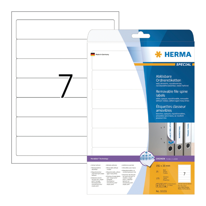 Rugetiket herma movable 10155 192x38mm 175st - 0