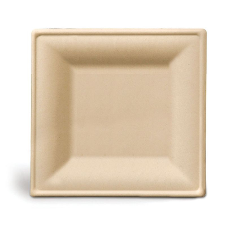 Bord, suikerriet, vierkant, 26cm (500 stuks) - 0