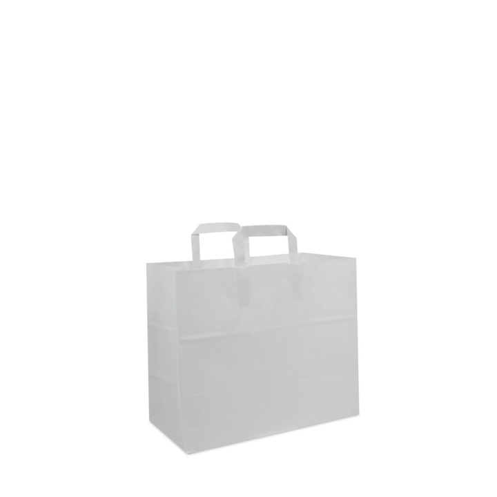 Take away, papieren tas, 32+18x26cm, wit (250 stuks) - 0