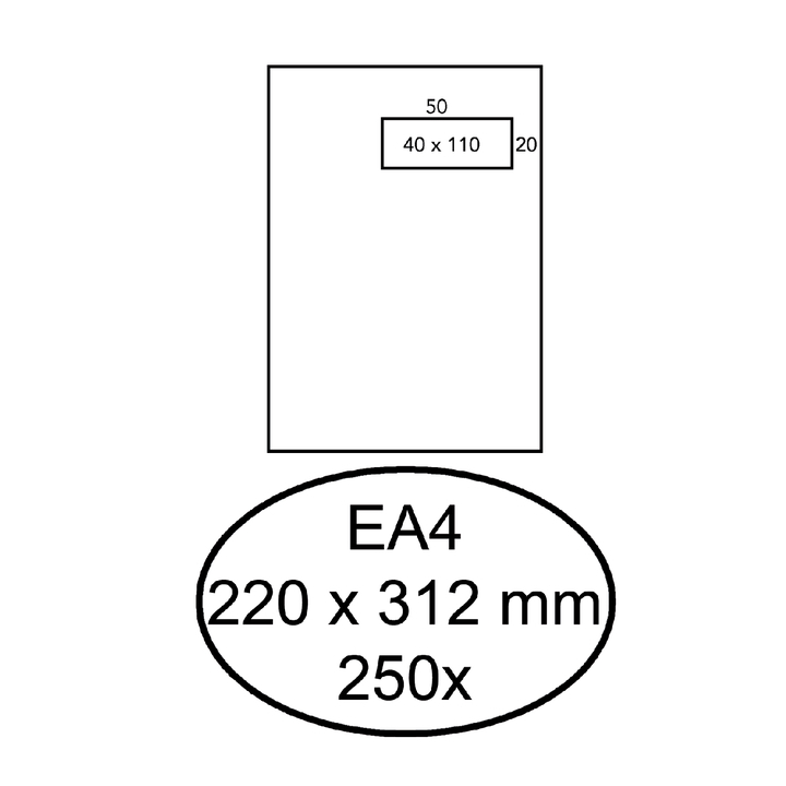 Envelop hermes venster ea4 vr 4x11 zk 120gr 250st - 0