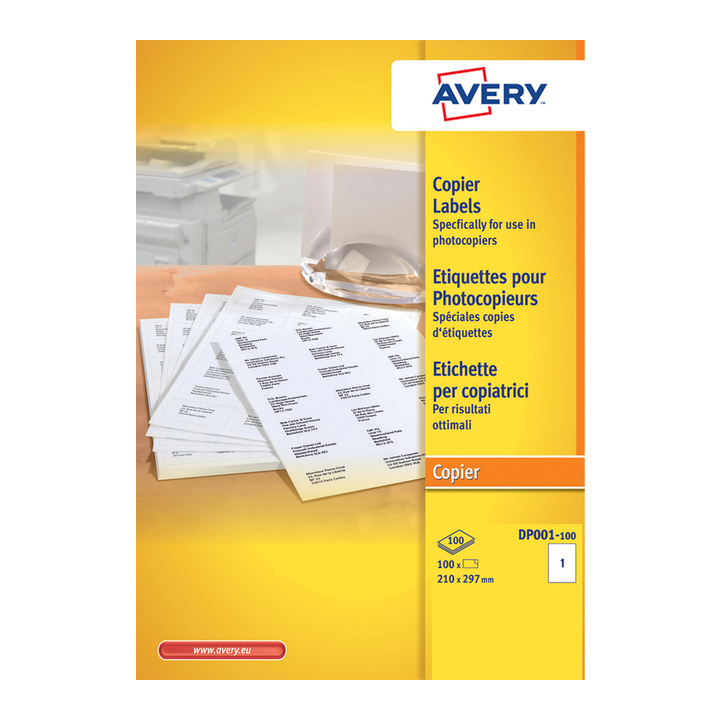 Etiket avery dp001-100 210x297 100st - 0