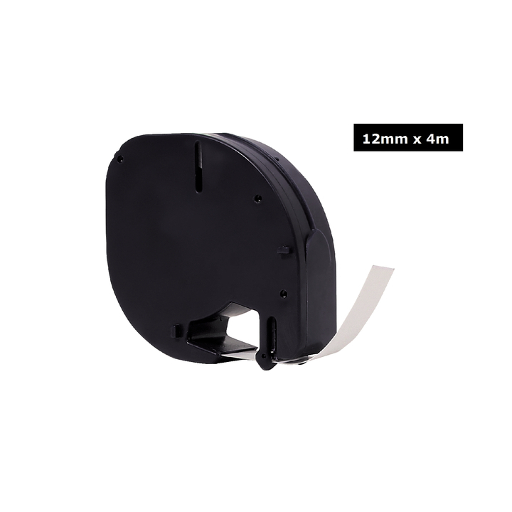 Labeltape quantore 91200 12mmx4m wit/zwart(q91200) - 0