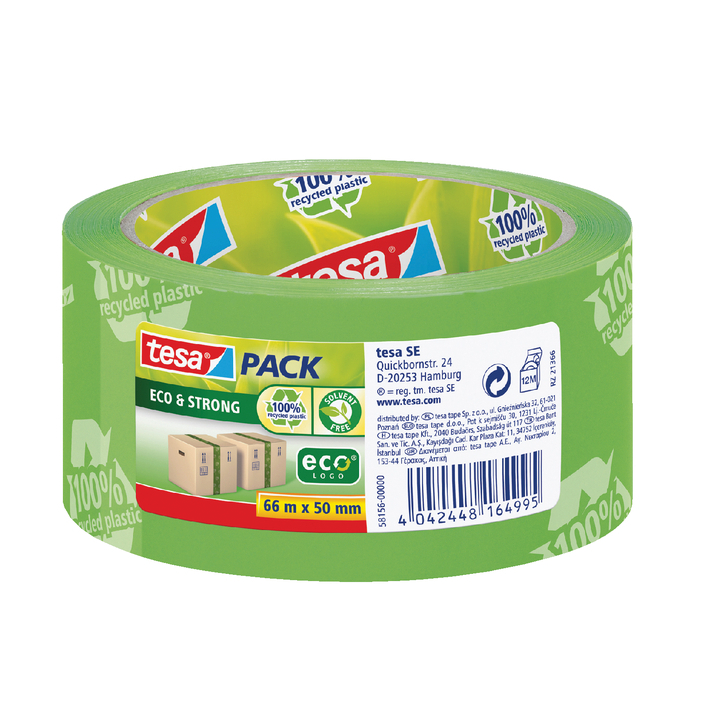 Verpakkingstape tesa 58156 50mmx66m eco print gn(58156-00000 - 0